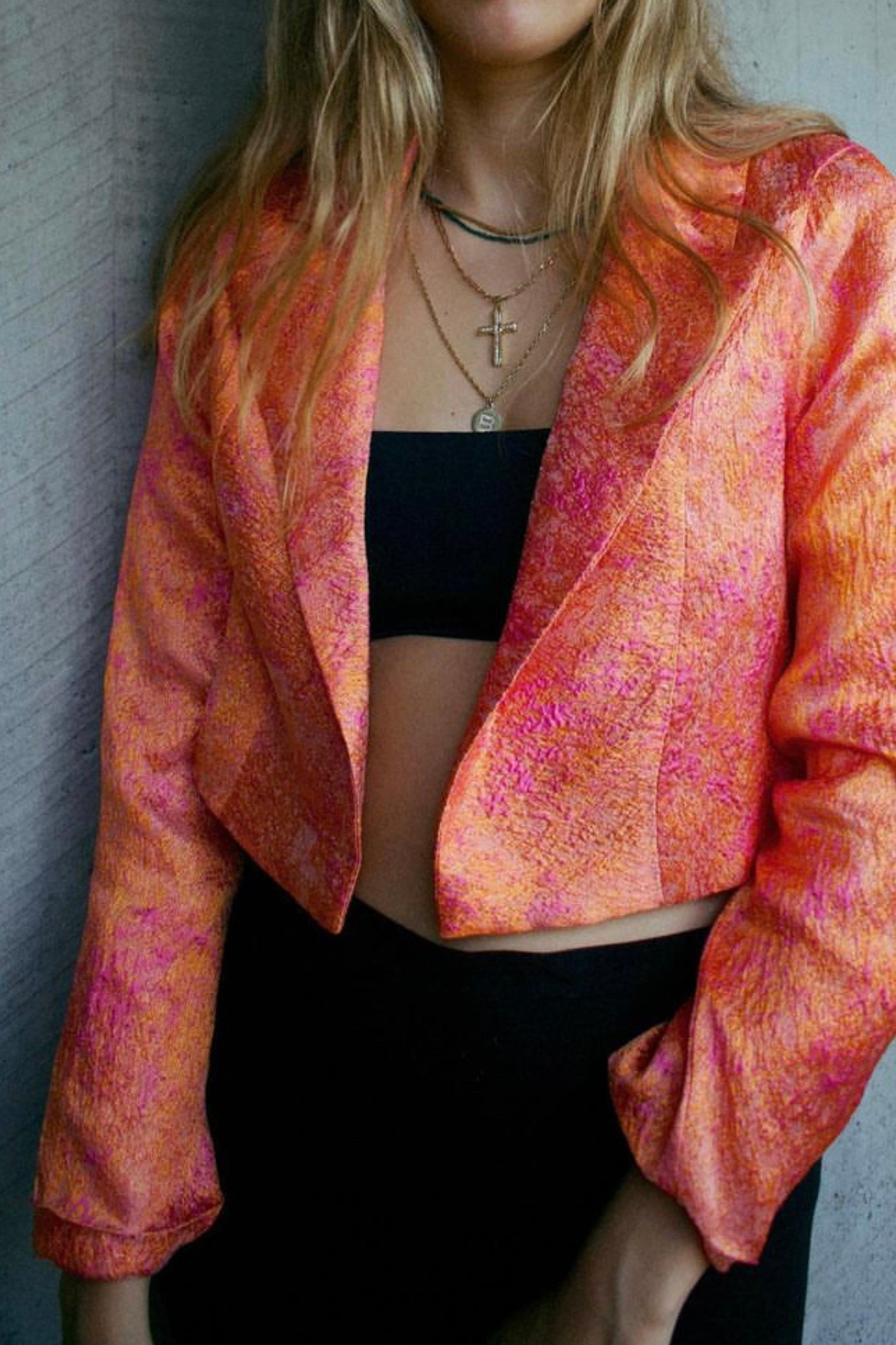 Chaqueta metálica naranja