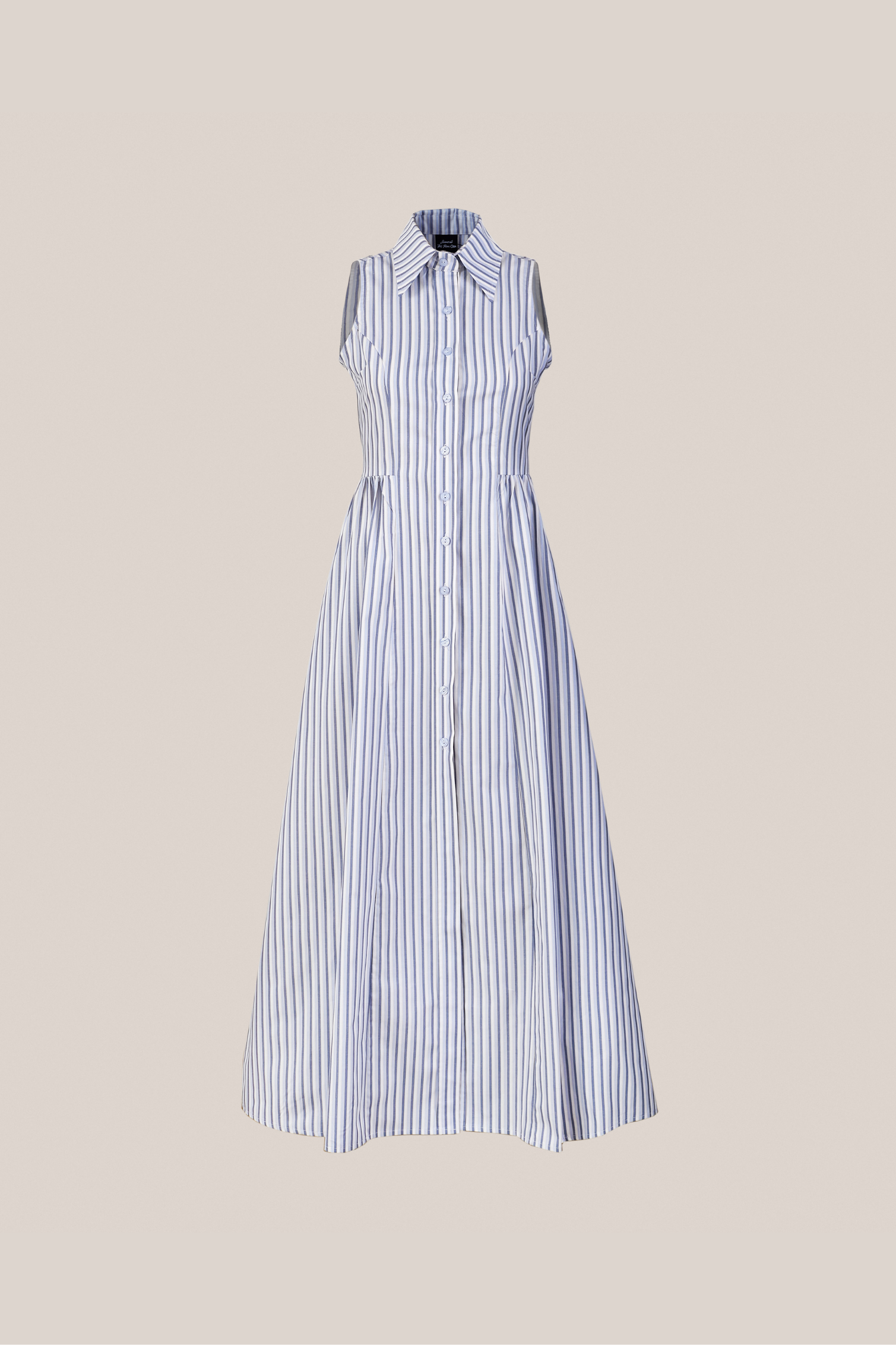 Vestido Alicia Listado Celeste