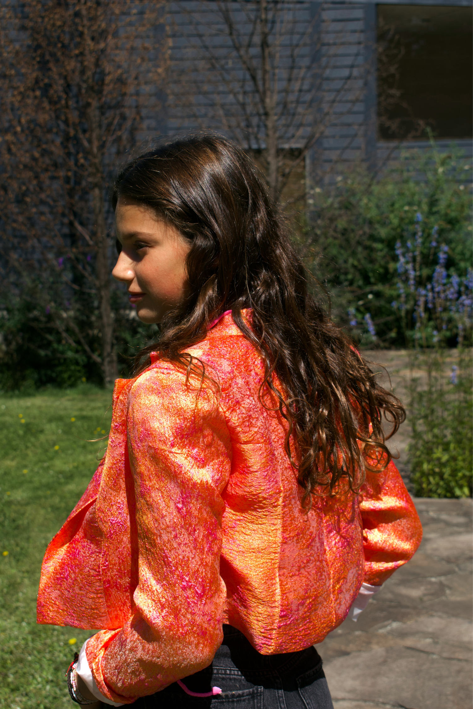 Chaqueta metálica naranja