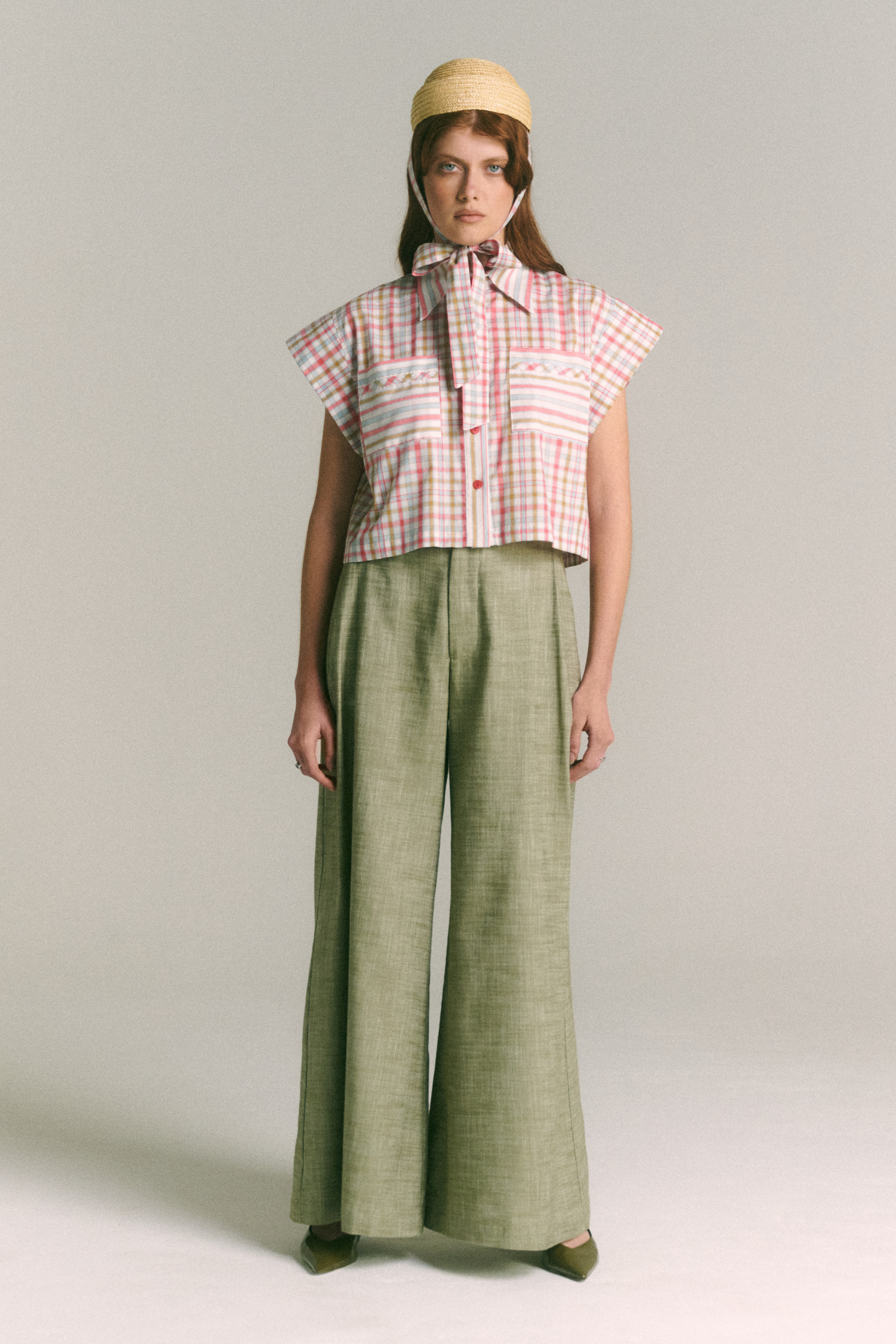 Blusa Rocío Cuadrillé Rojo