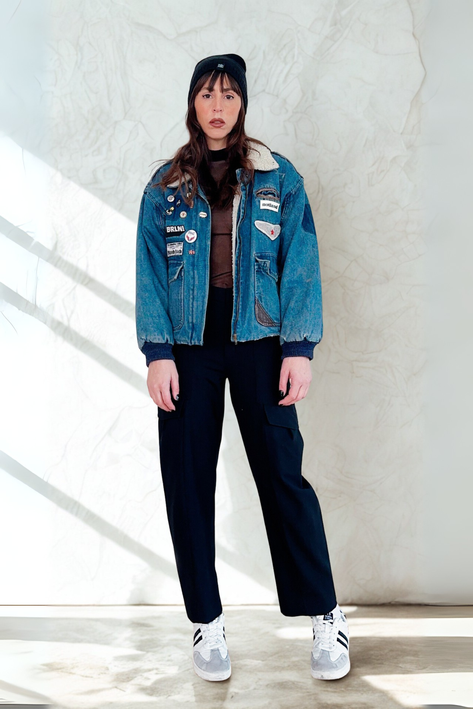 Fleece Denim Jacket Azul