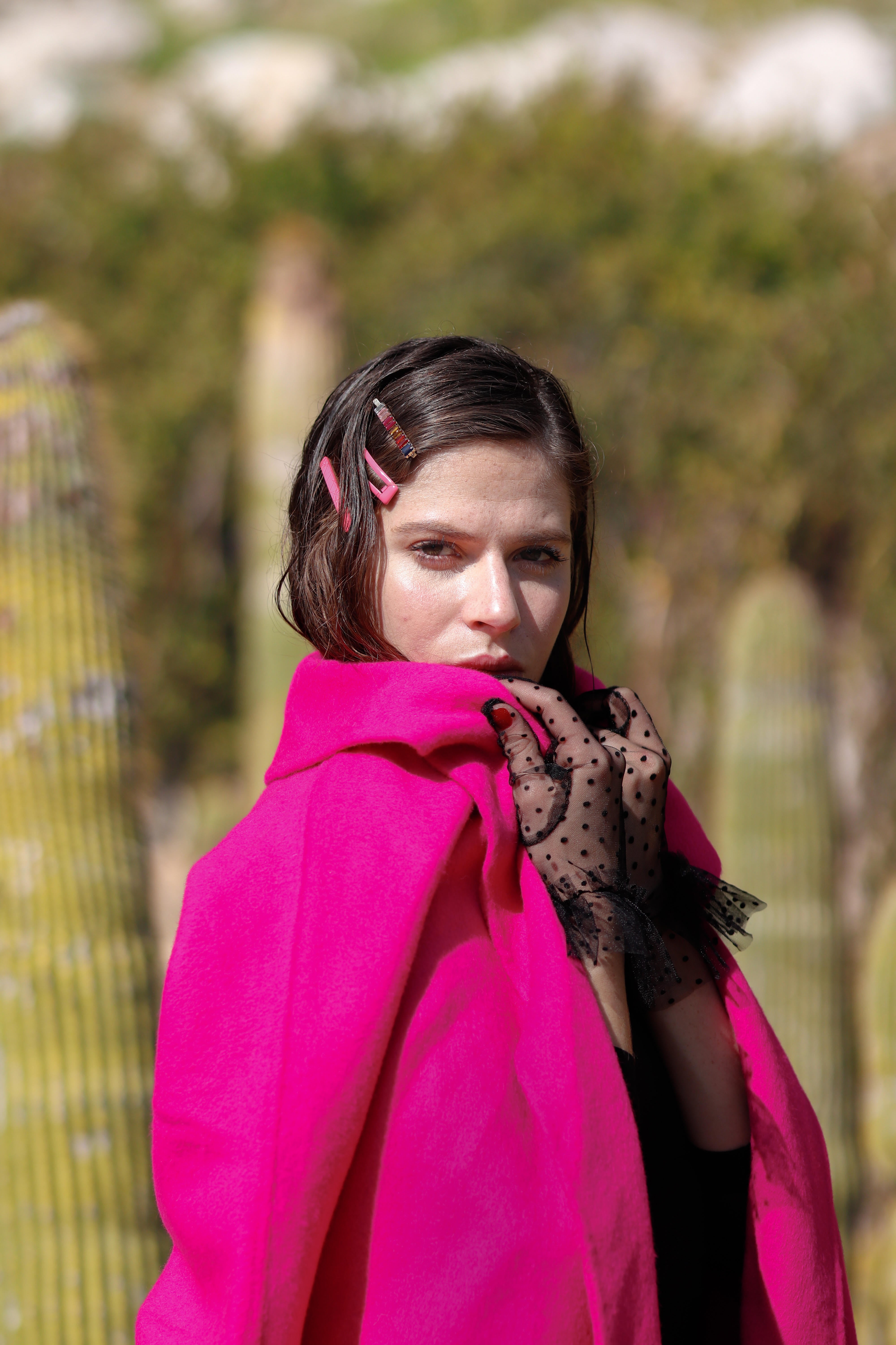 Abrigo Lana Merino Magenta