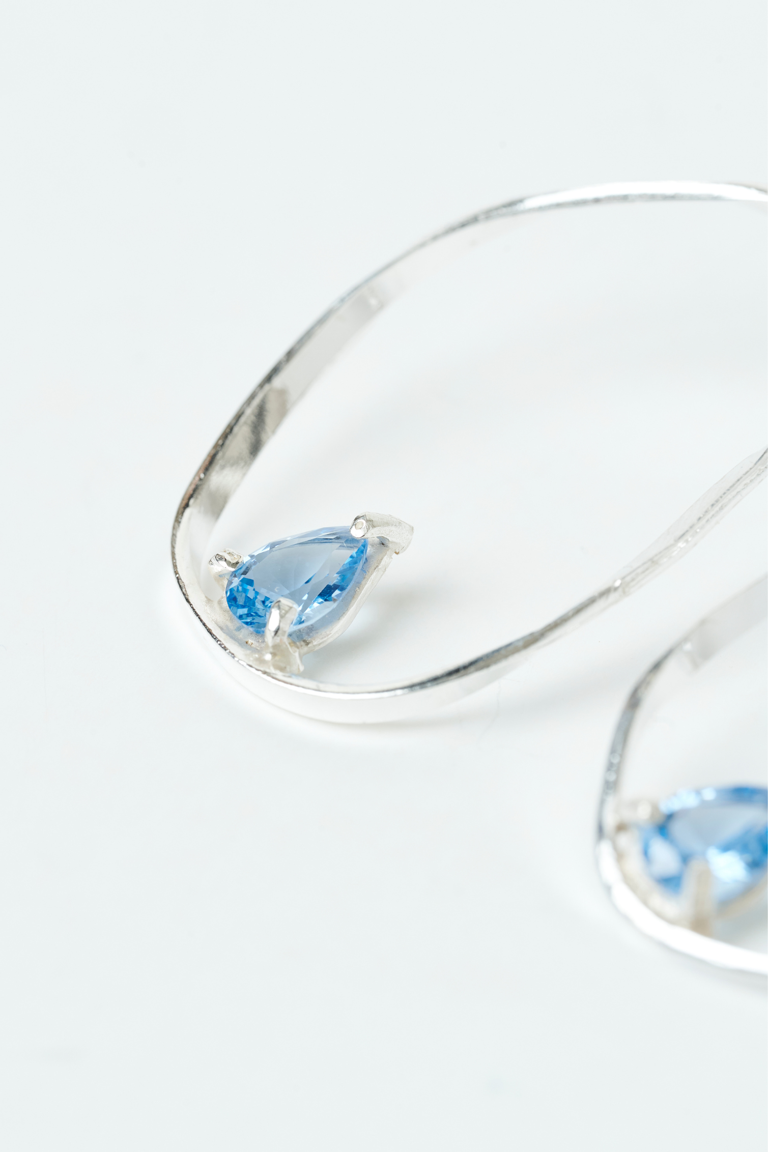 Aros Fiore Azul - Plata