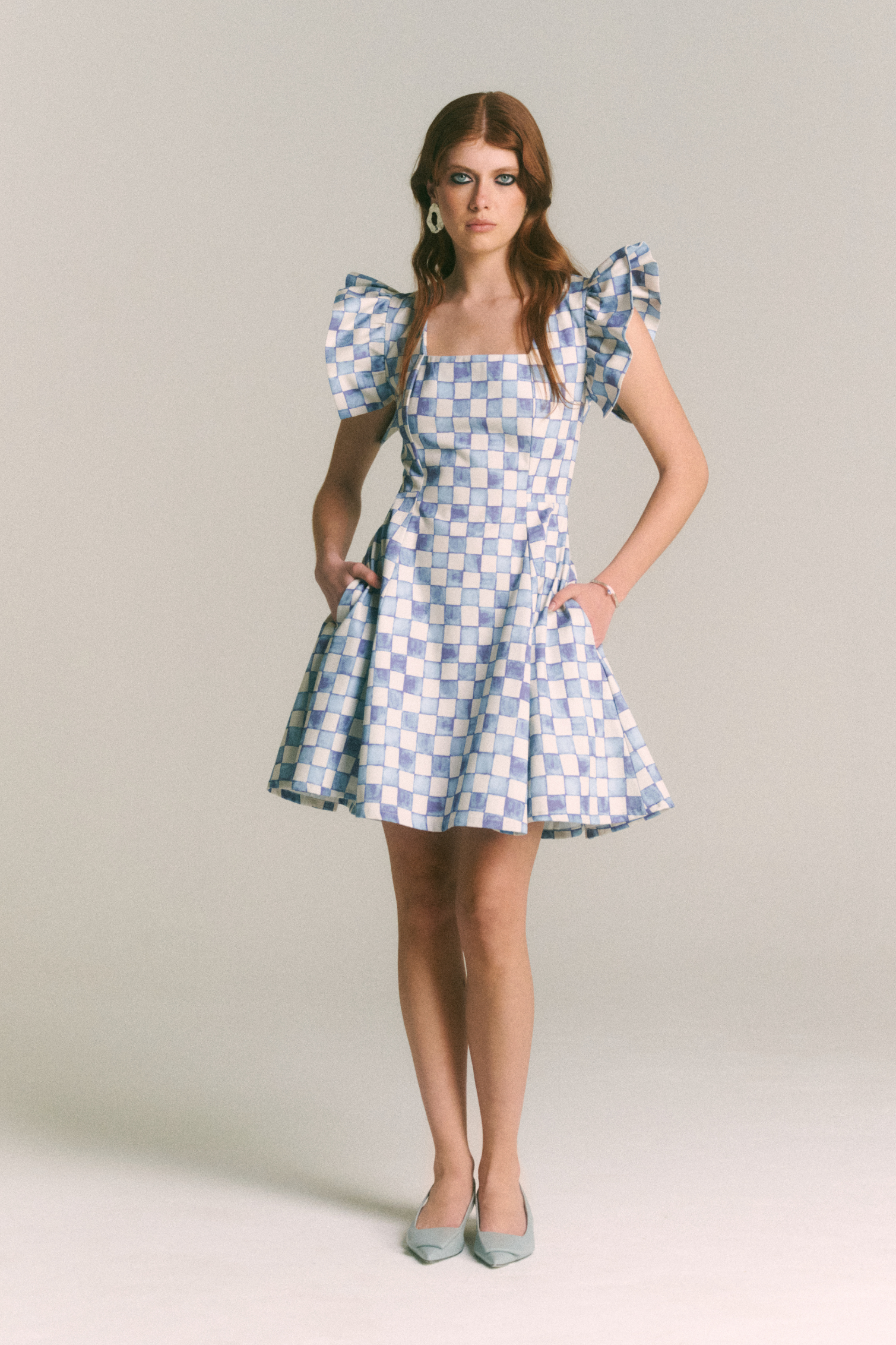 Vestido Julieta Cuadros Azul