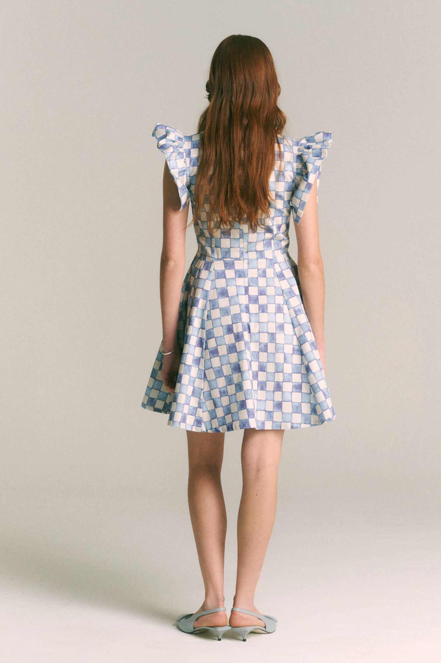 Vestido Julieta Cuadros Azul