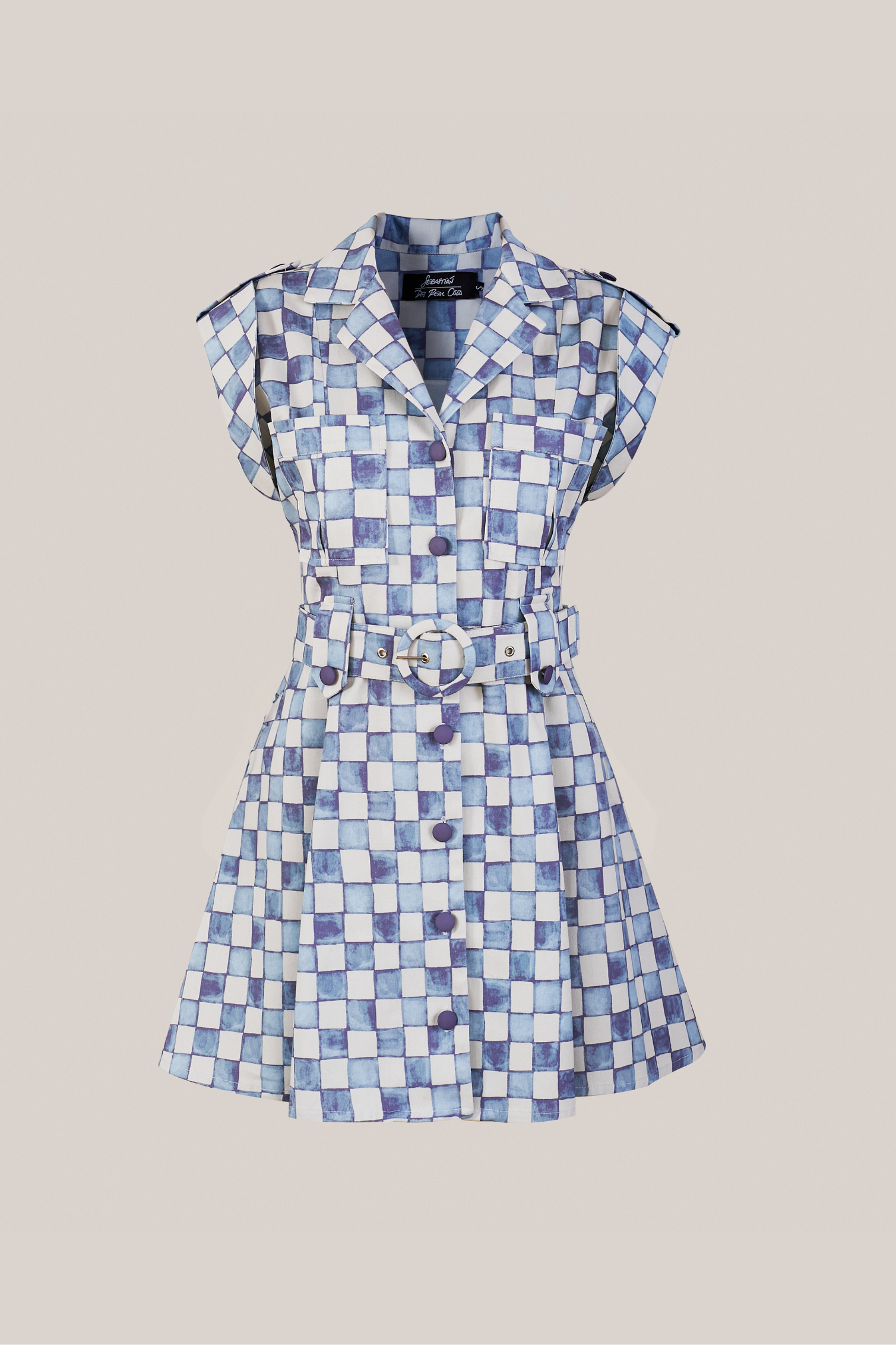 Vestido Julieta Cuadros Azul