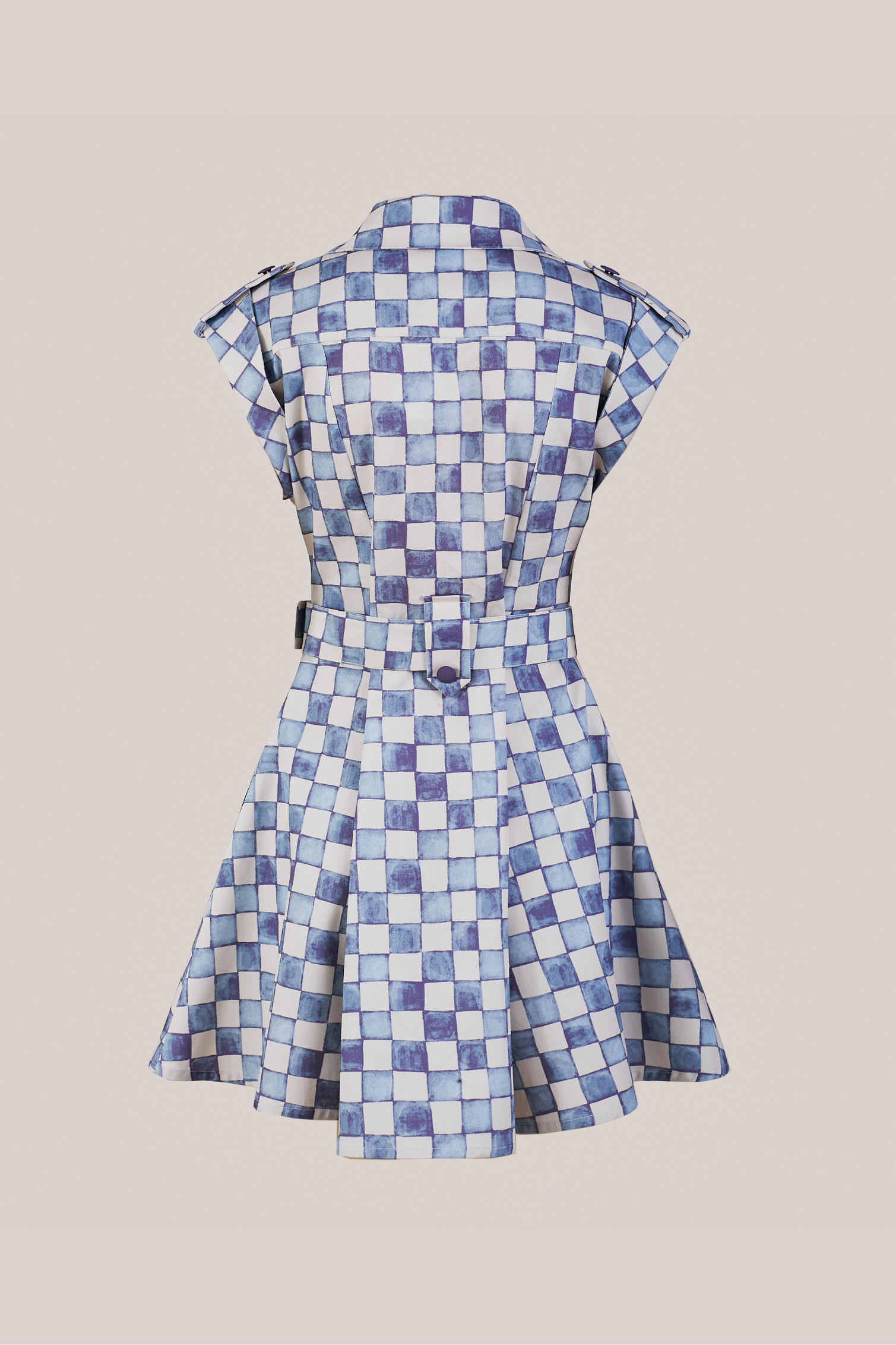 Vestido Julieta Cuadros Azul