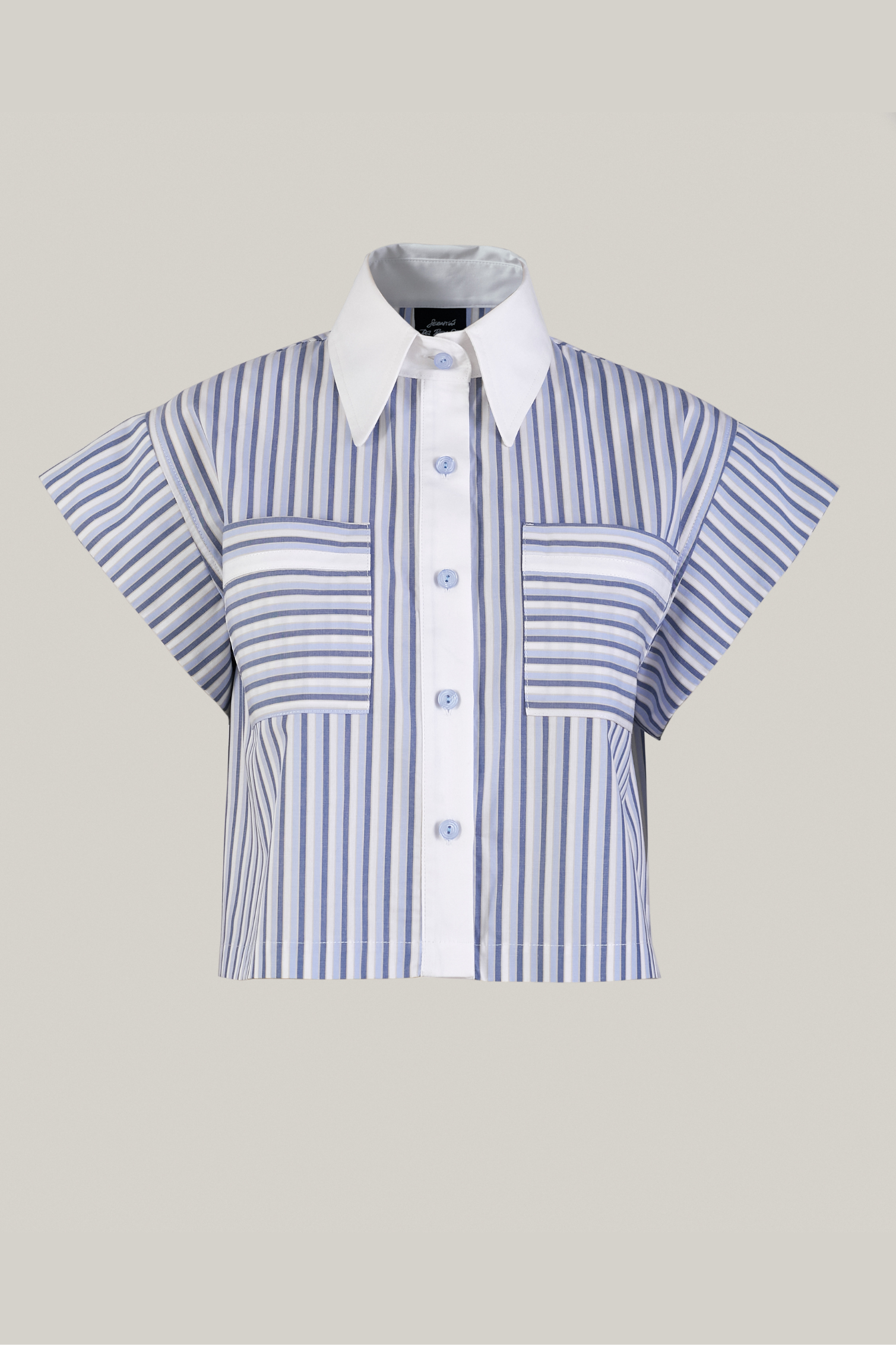 Blusa Rocío Listado Celeste