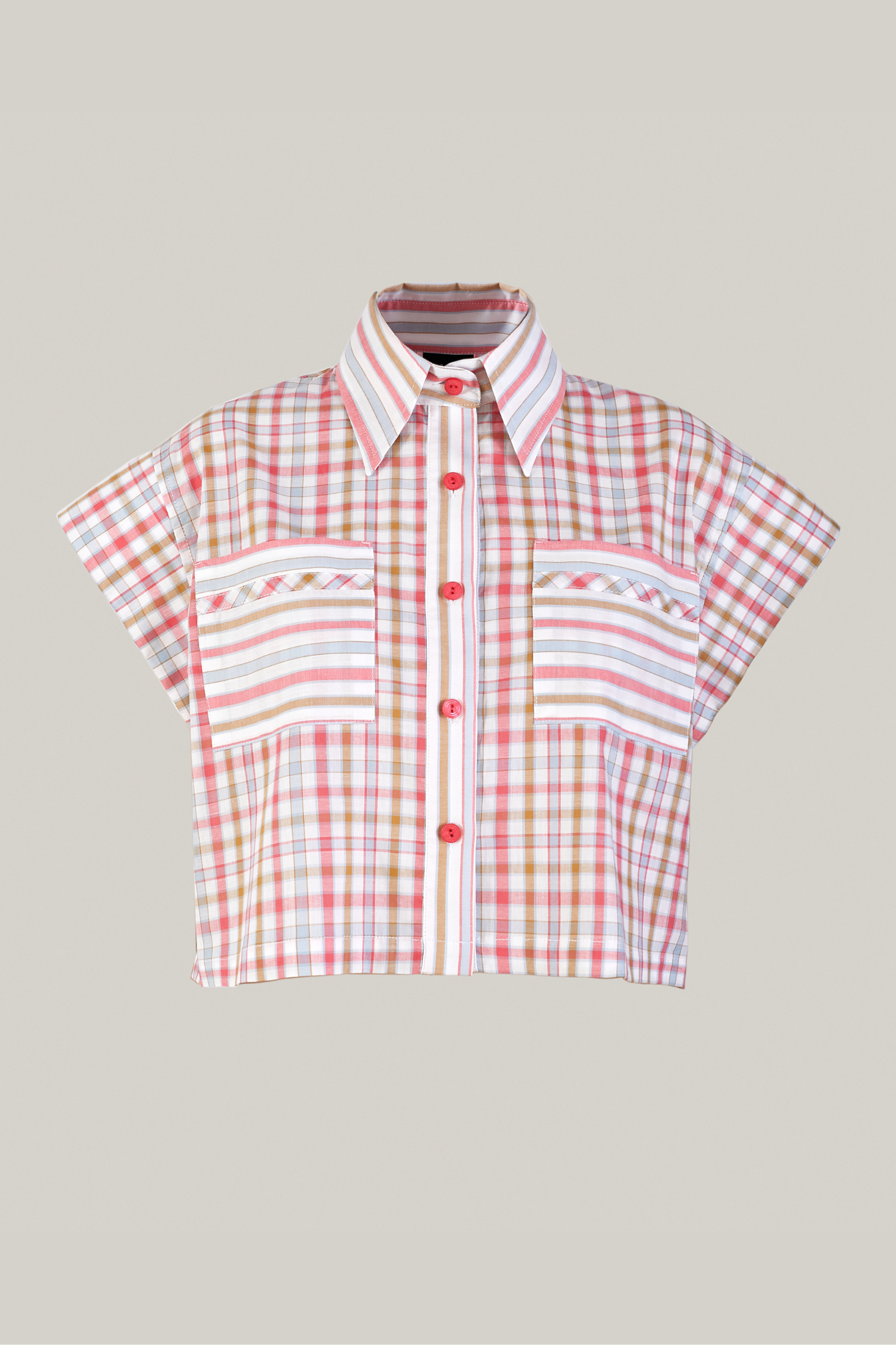 Blusa Rocío Cuadrillé Rojo