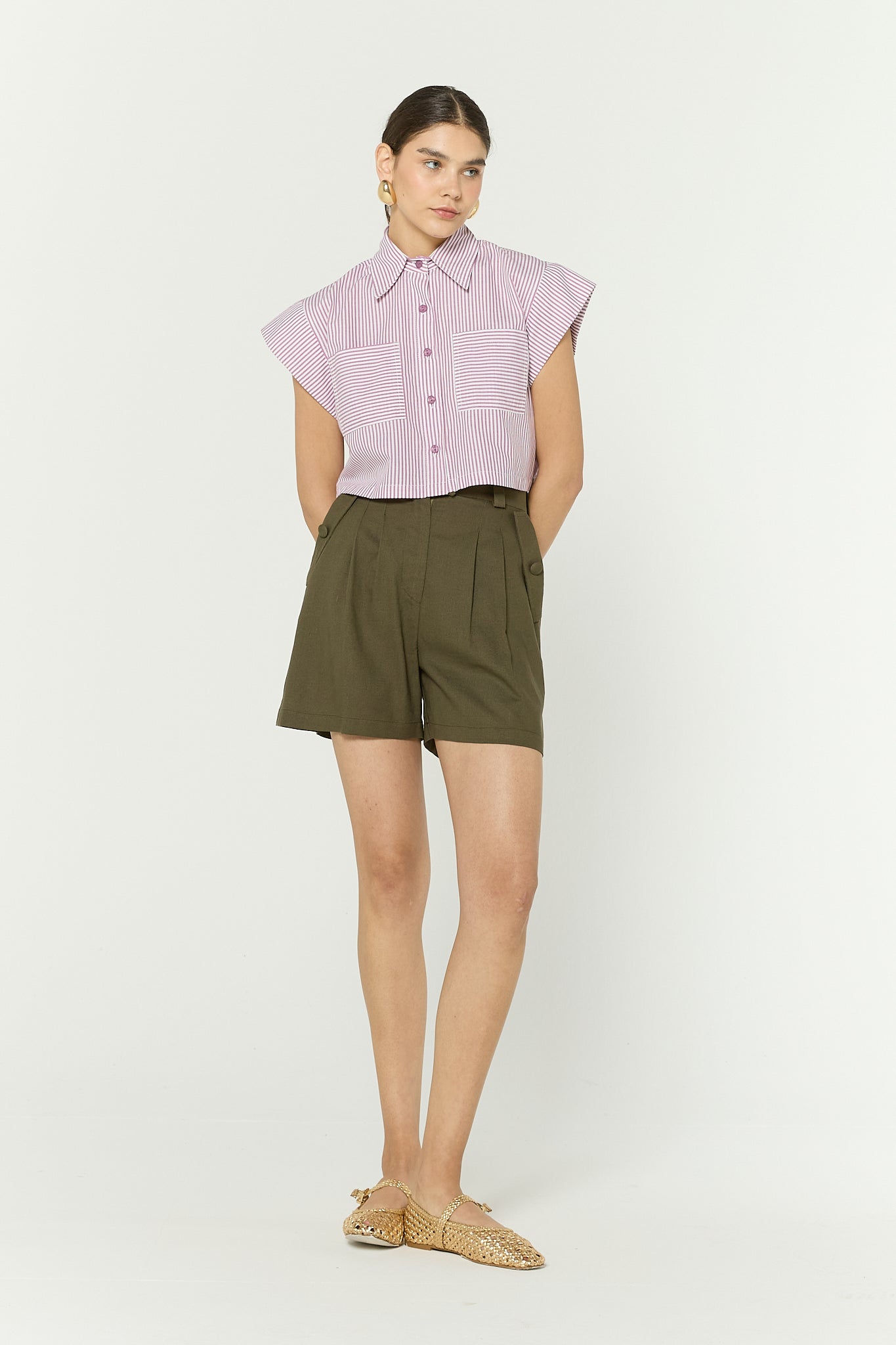Blusa Rocio Listada Granate
