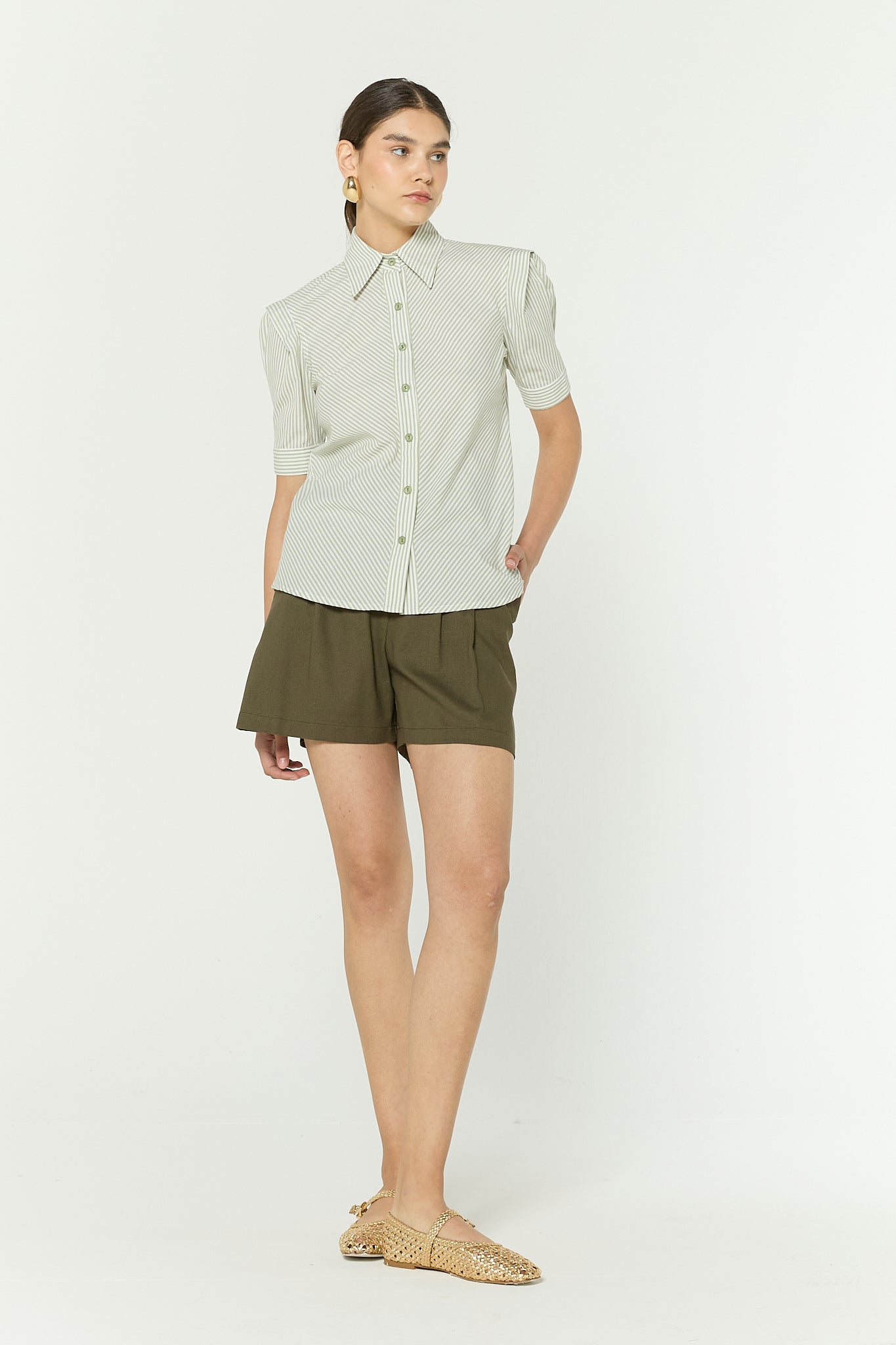 Blusa Lucia Listada Verde