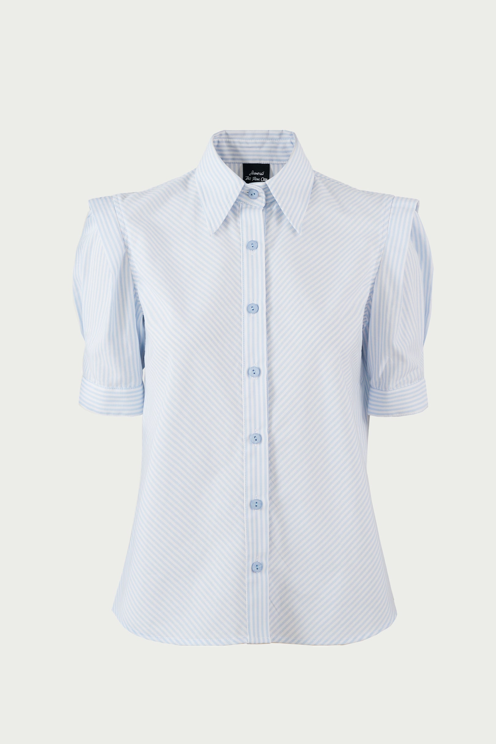 Blusa Lucia Listada Celeste