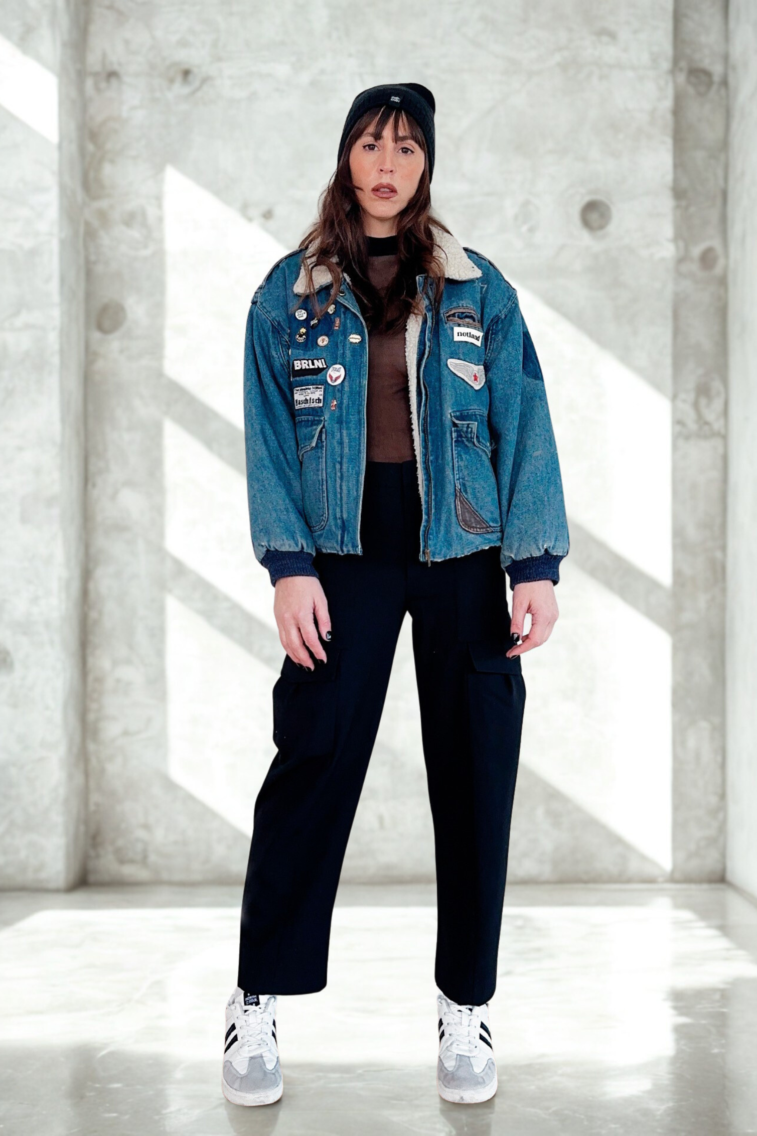 Fleece Denim Jacket Azul