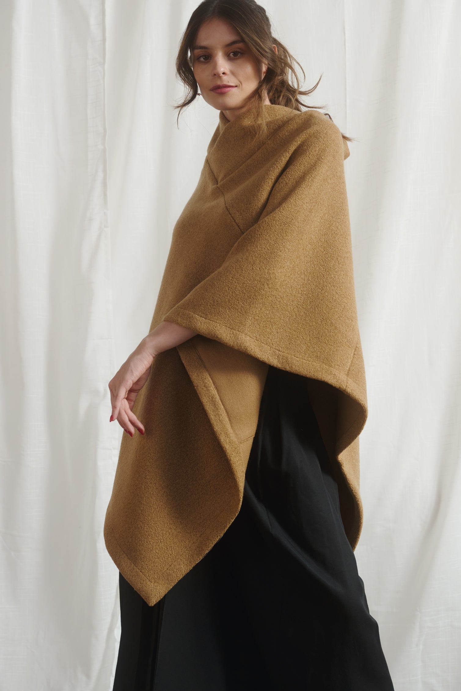 Poncho Camel Lana
