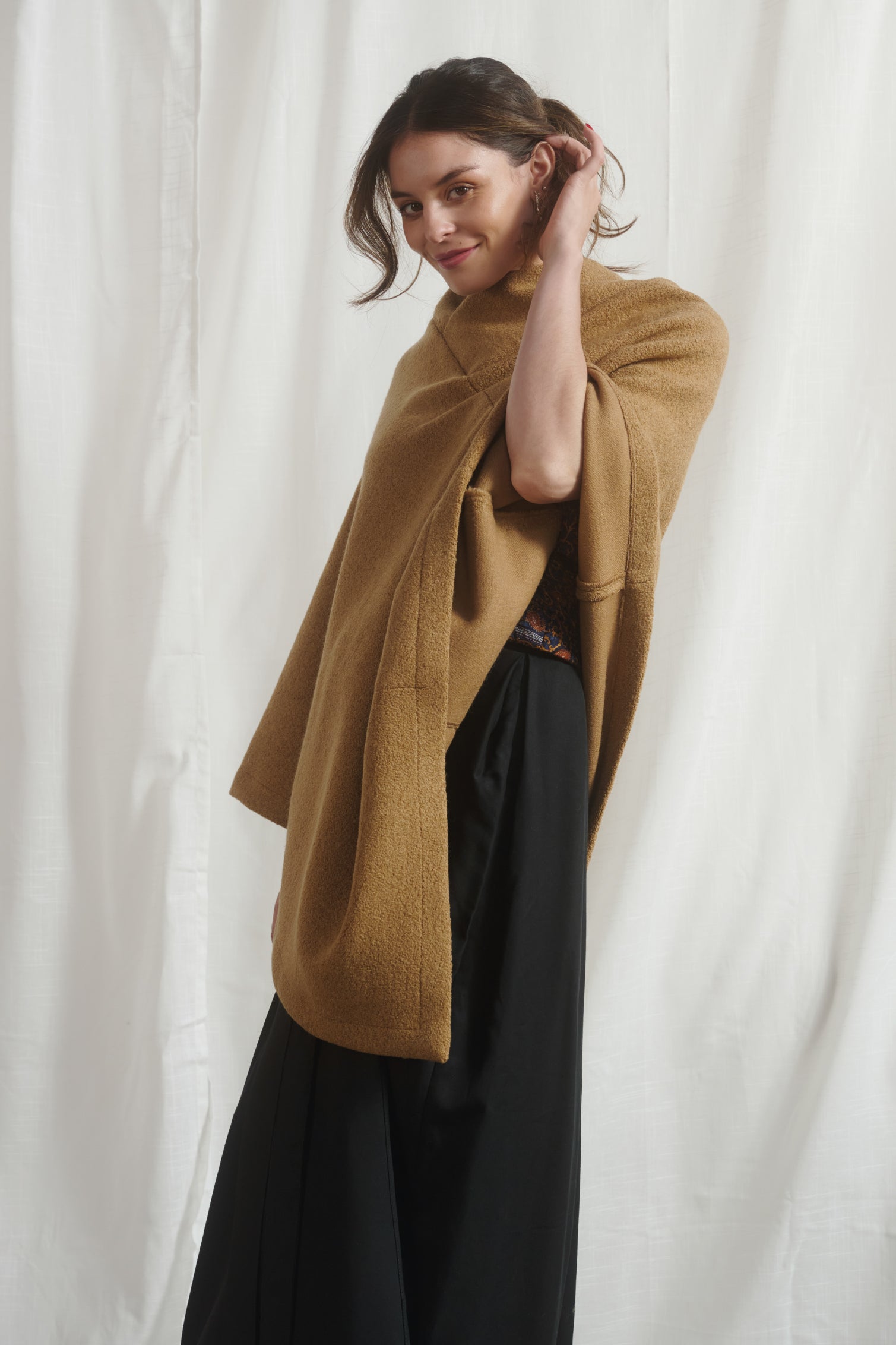 Poncho Camel Lana
